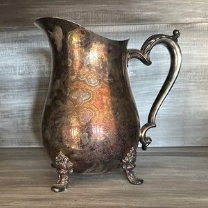 Vintage Ornate Silver Pitcher